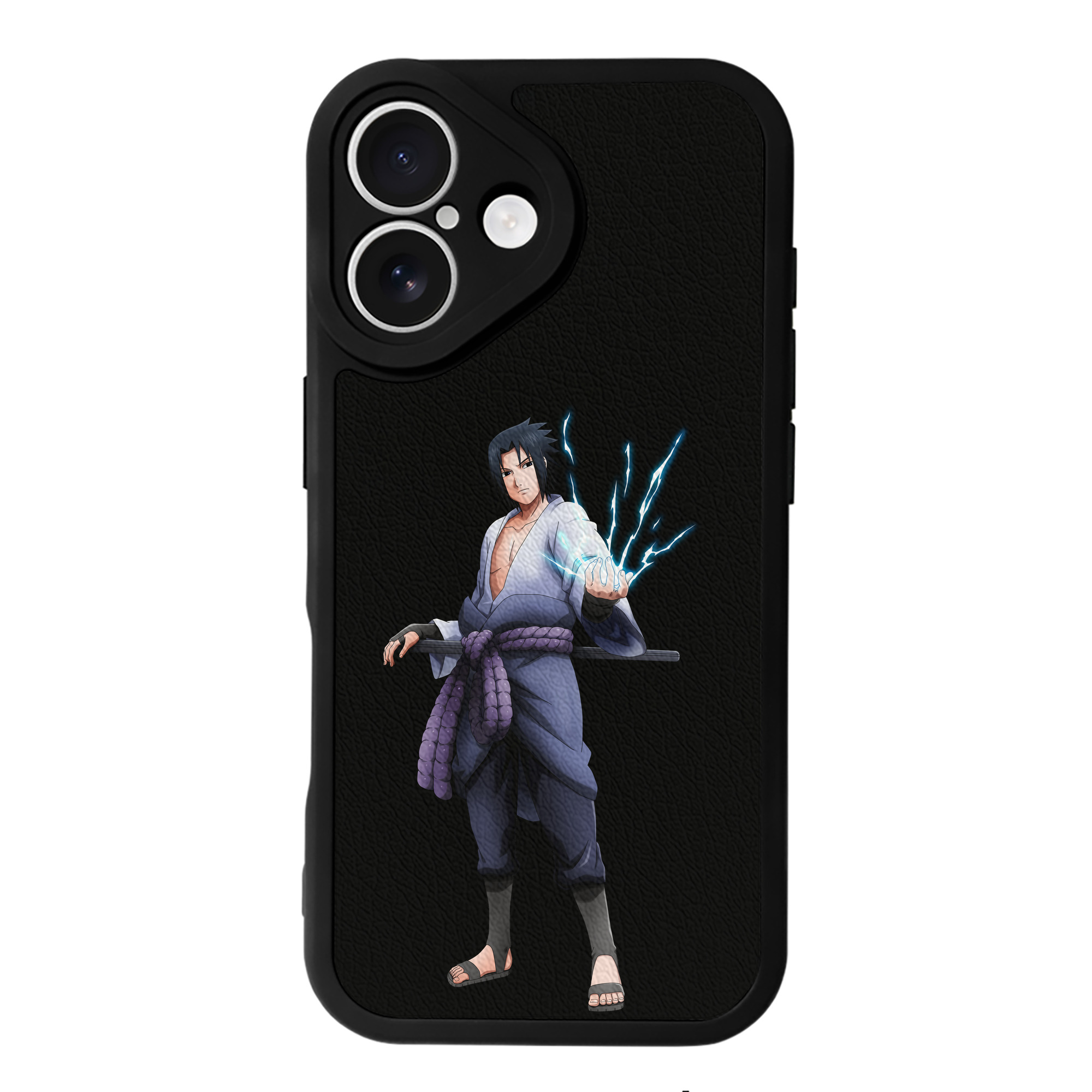 （画像用） NARUTO -ナルト- うちは サスケ Uchiha Sasuke 【iPhone 16シリーズ対応】シリコンスマホケース（レザー調） 材質：シリコン